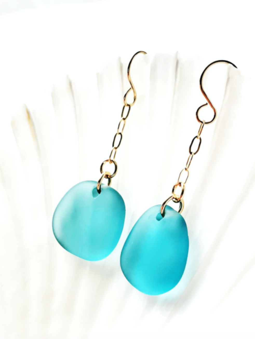 SEA GLASS DROP EARRINGS — SEA AND GLASS